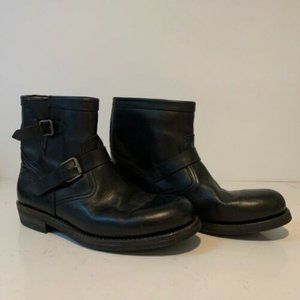 Mens Ralph Lauren Purple Label Collection Garett Black Leather Biker Boot